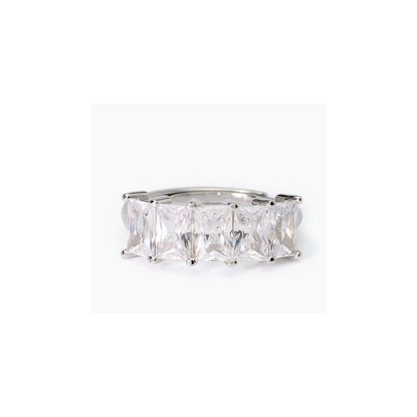 Anillo Mabina Mujer Valentina Circonitas En Forma Baguette Plata De Ley Ref: 523409