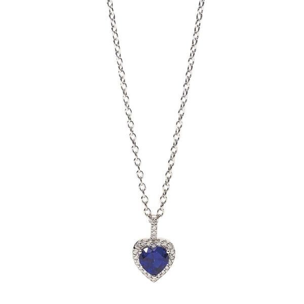 Colgante Mabina Mujer Love Affair Corazón Zafiro Sintético Plata De Ley Ref: 553450