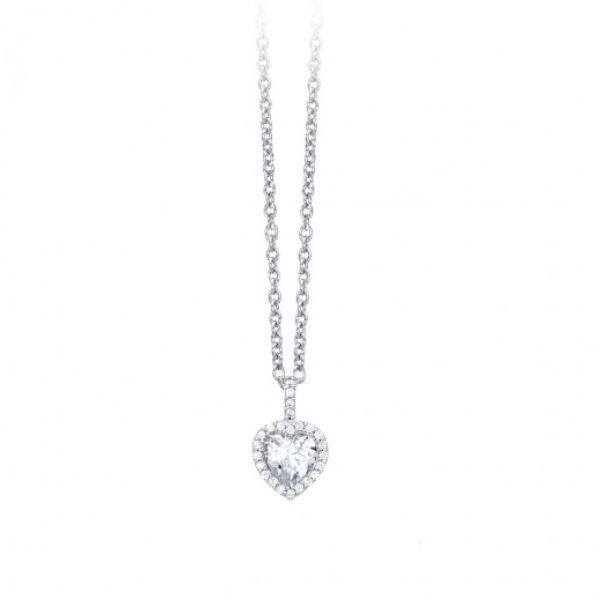 Colgante Mabina Mujer Love Affair Corazón Circonita Blanca Plata De Ley Ref: 553103