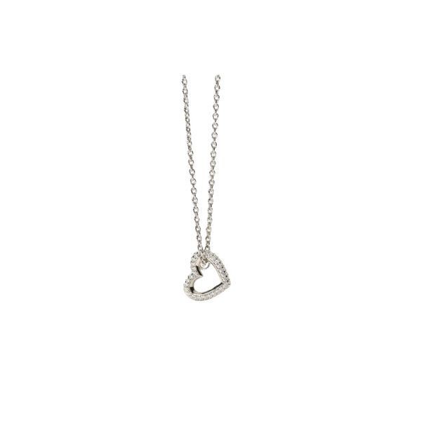 Collar Mabina Mujer Bubble Heart Corazón Circonitas Blancas Plata De Ley Ref: 553441