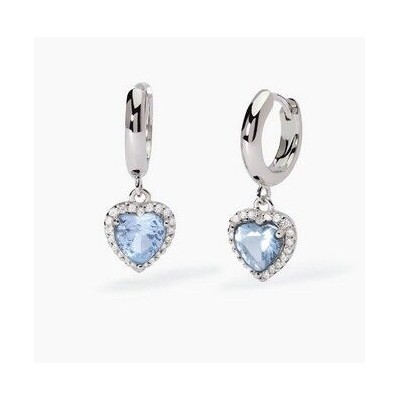 Pendientes Mabina Mujer Love Affair Colgantes Corazón Aguamarina Sintética Plata De Ley Ref: 563808