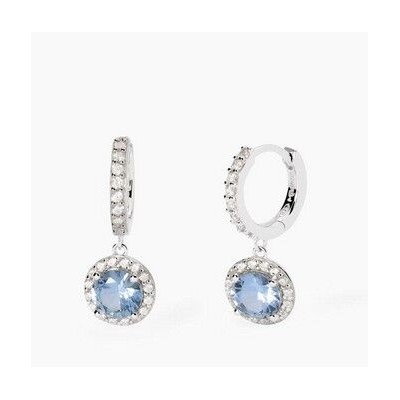 Pendientes Colgantes Mabina Mujer Revival Agua Marina Sintética y Circonitas Blancas Plata De Ley Ref: 563787