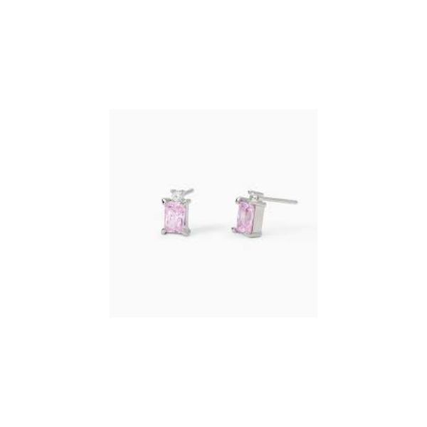 Pendientes Mabina Mujer Battito Circonita Baguette Rosa Plata De Ley Ref: 563719