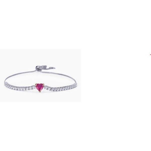Pulsera Mabina Mujer Rouge Rubí Sintético y Circonitas Blancas En Plata De Ley Ref: 533197
