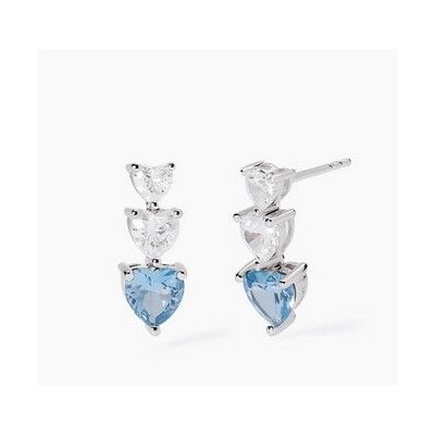 Pendientes Mabina Mujer Lovely Aguamarina Sintética Plata De Ley Ref: 563848
