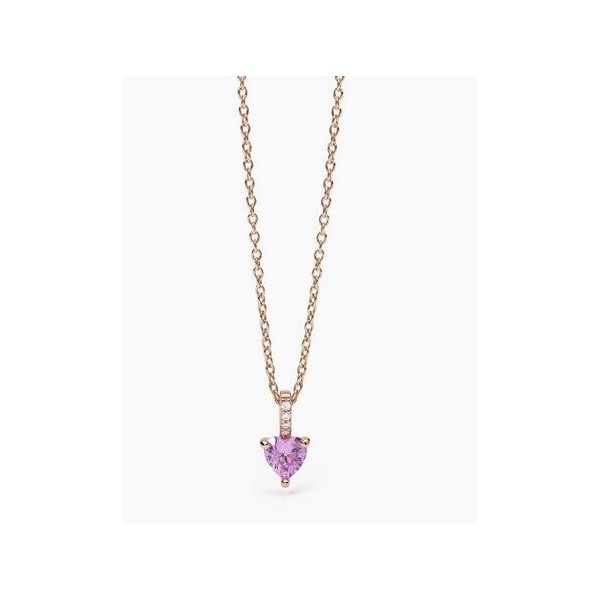 Collar Mabina Mujer Rouge Corazón Rubí Sintético y Rosa En Plata De Ley Ref: 553685