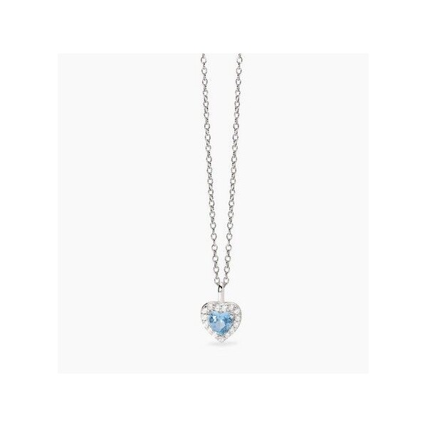 Colgante Mabina Mujer Love Affair Corazón Pequeño Aguamarina Sintética Plata De Ley  Ref: 553784