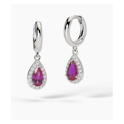 Pendientes Colgantes Mabina Mujer Cool Or Rétro? Lágrima Rubí Sintético Plata De Ley Ref: 563734