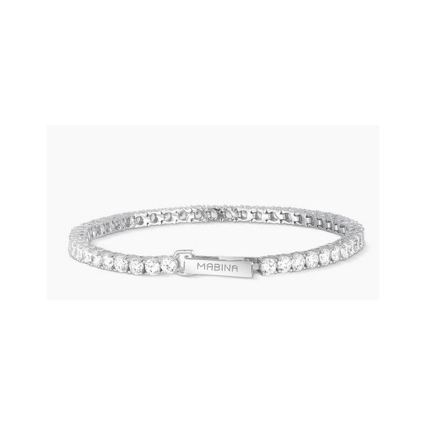 Pulsera Mabina Mujer Tennis Club Plata De Ley Con Circonitas Blancas Ref: 533019-17