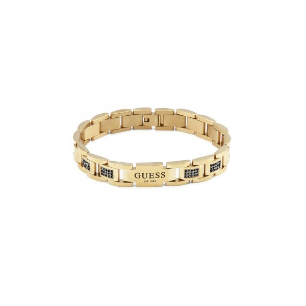Pulsera Guess Caballero Frontier Acero Dorado Onyx Ref: JUMB01342JWYGBKT-U