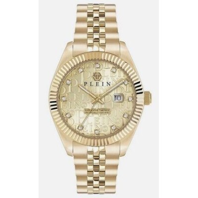 Reloj Philipp Plein Hombre Analógico Cuarzo Fecha Superlativo Gent, Caja 41mm, Correa Acero Dorado Ref: PWMFA0525