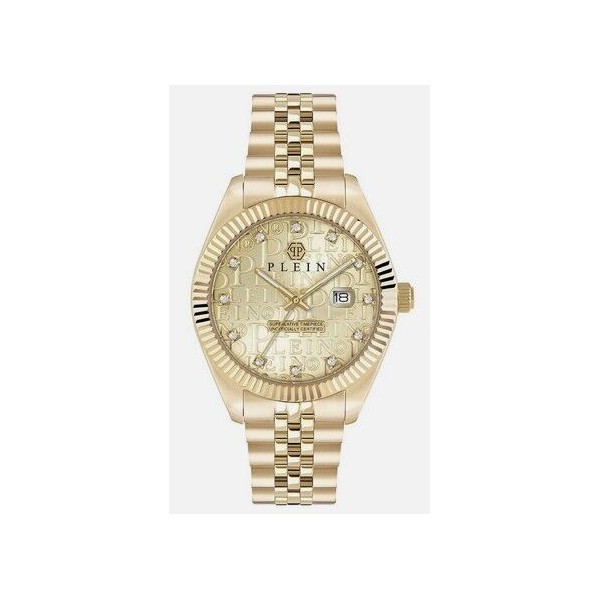 Reloj Philipp Plein Hombre Analógico Cuarzo Fecha Superlativo Gent, Caja 41mm, Correa Acero Dorado Ref: PWMFA0525