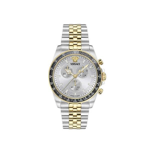 Reloj Versace Caballero Greca Chrono Wave Bicolor Acero/Ip Dorado 43mm Ref: VE0H00725