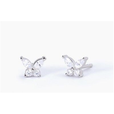 Pendientes Mabina Mujer Secret Garden Mariposas Circonitas Blancas Plata De Ley Ref: 563572