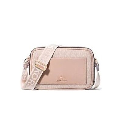 Michael Kors bolso de mujer bandolera maeve grande de piel con logotipo vainilla/rosa Ref: 32R5G5VC9B VANILL/SFT PINK