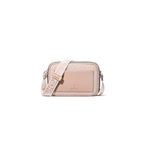 Michael Kors bolso de mujer bandolera maeve grande de piel con logotipo vainilla/rosa Ref: 32R5G5VC9B VANILL/SFT PINK