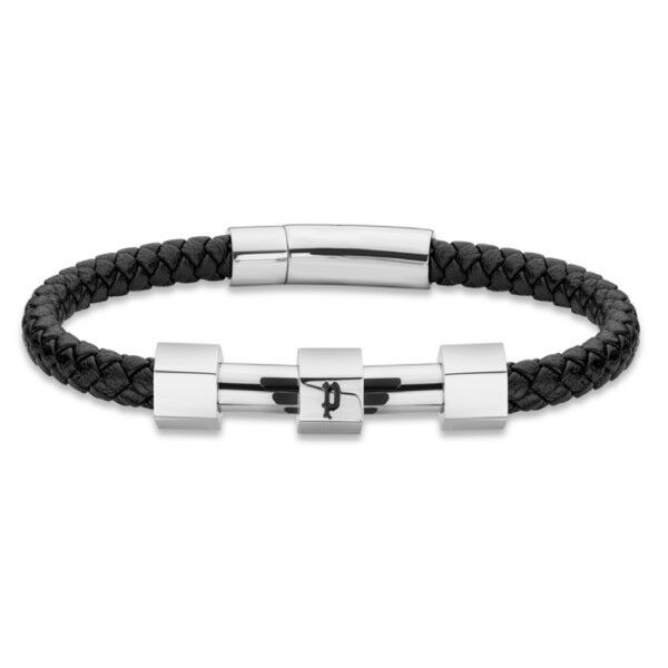 POLICE PEAGB2119621 BRAZALETE HARDWARE BRACELET SS & BLACK LEATHER