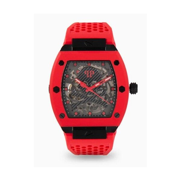 Reloj Philipp Plein Caballero The Skeleton Automatic Silicona Rojo 44mm Ref: PWBAA2224