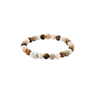 Pulsera Thomas Sabo Mujer De Cuentas Con Piedras Naturales Plata Ref: X0293-014-7-L19