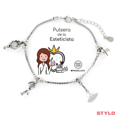 Colección Eres Lo Más Pulsera Eres Lo Mas Esteticista Cadena Veneciana Rodiada Con Colgantes Ref: 9104175