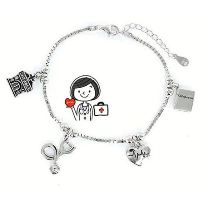 Colección Eres Lo Más Pulsera Eres Lo Mas Doctora Cadena Veneciana Rodiada Con Colgantes Ref: 9103047