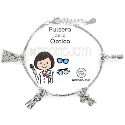 Colección Eres Lo Más Óptica pulsera cadena veneciana rodiada con colgantes Ref: 9104179