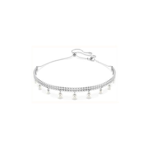 Gargantilla Swarovski Ariana Grande Perla De Cristal Talla Redonda Blanca Baño De Rodio Ref: 5720865
