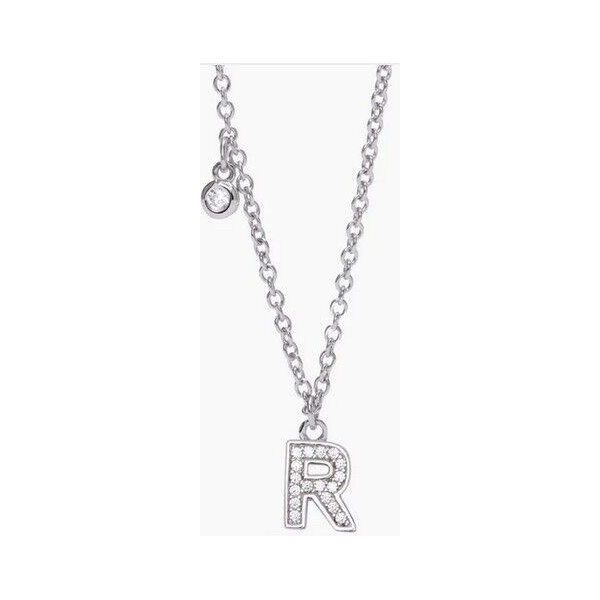 Collar Mabina Mujer Letra R Plata De Ley Con Circonitas Blancas Ref: 553500R
