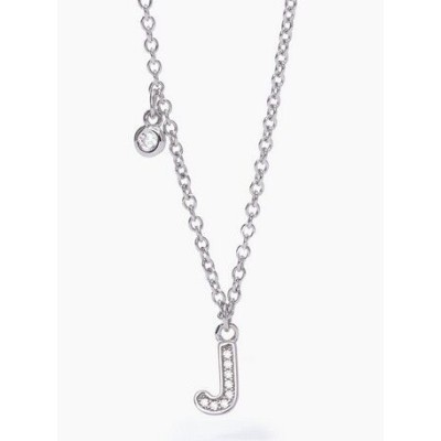 Collar Mabina Mujer Letra J Plata De Ley Con Circonitas Blancas Ref: 553500J