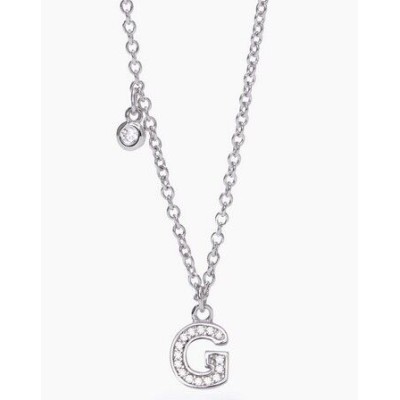 Collar Mabina Mujer Letra G Plata De Ley Con Circonitas Blancas Ref: 553500G