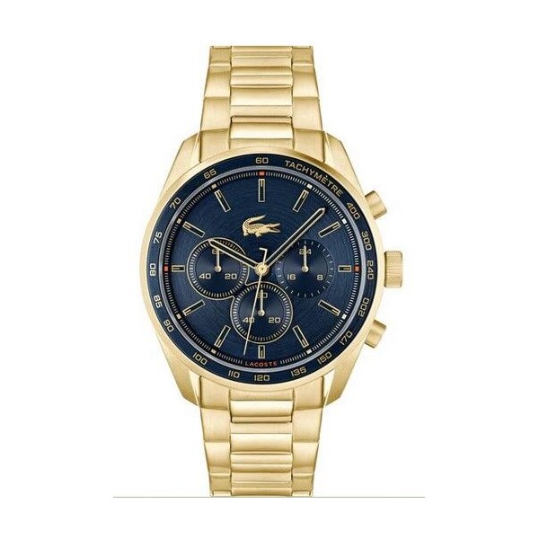 Reloj Lacoste Boston Hombre Dorado y Azul Cronógrafo Ref. 2011381