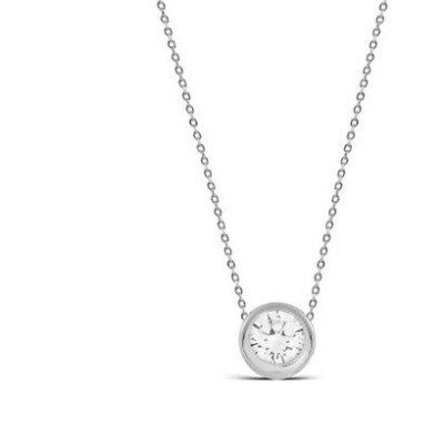 Collar Luxenter De Plata De Ley Con Circonita Brillante Acabado En Rodio Ref: NH0650000