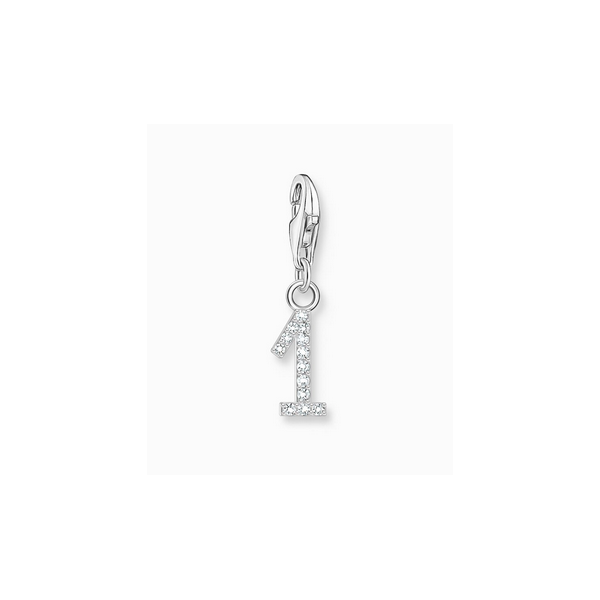 Charm Thomas Sabo Plata Número 1 Con Piedras Blancas Ref: 2125-051-21