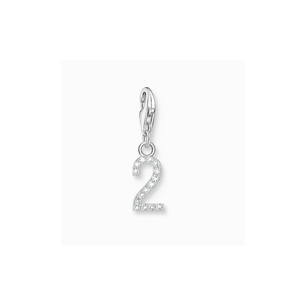 Charm Thomas Sabo Plata Número 2 Con Piedras Blancas Ref: 2126-051-21