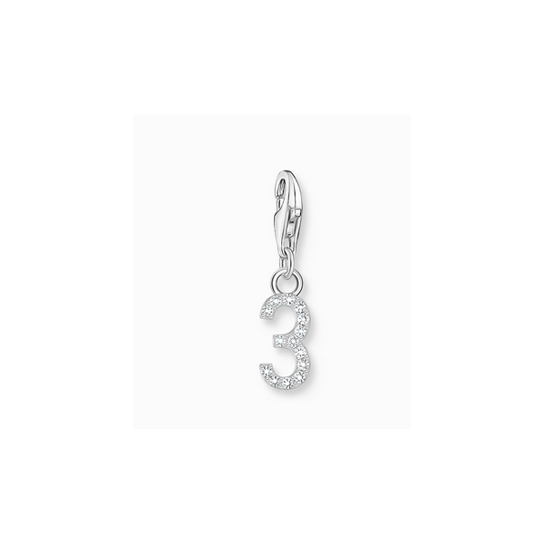 Charm Thomas Sabo Plata Número 3 Con Piedras Blancas Ref: 2127-051-21