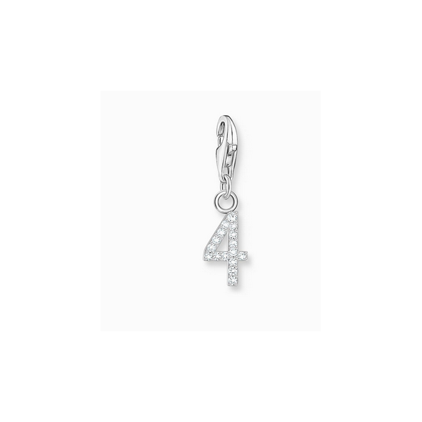 Charm Thomas Sabo Plata Número 4 Con Piedras Blancas Ref: 2128-051-21