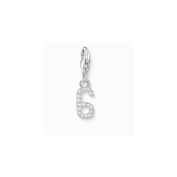 Charm Thomas Sabo Plata Número 6 Con Piedras Blancas Ref: 2130-051-21