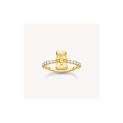Anillo Thomas Sabo De Plata De Ley Chapado En Oro Con Oso De Oro HARIBO Con Piedras Ref: TR2504-414-14-56