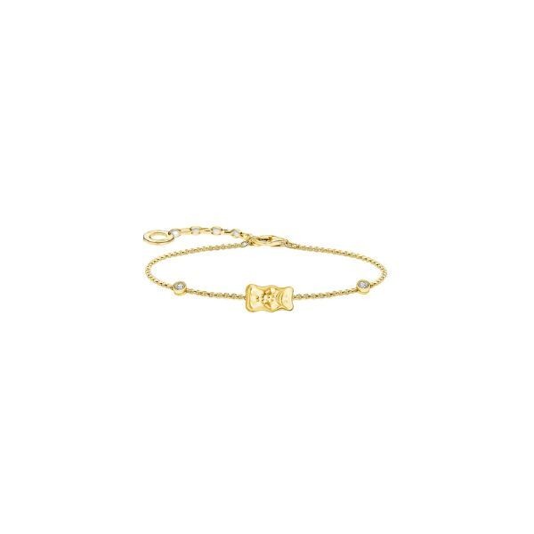 Pulsera Thomas Sabo Mujer Chapada En Oro De Plata De Ley Con Ositos De Oro HARIBO y Piedras Ref: A2203-414-39-L19V