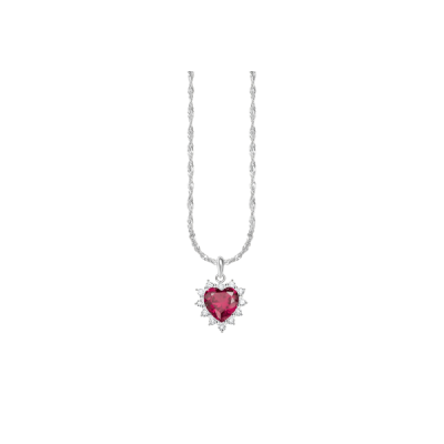 KE2305-013-10-L45V COLGANTE THOMAS SABO CORAZÓN ROJO ROMANCE PLATA DE LEY