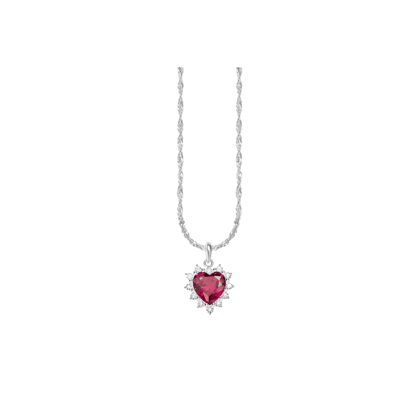 KE2305-013-10-L45V COLGANTE THOMAS SABO CORAZÓN ROJO ROMANCE PLATA DE LEY