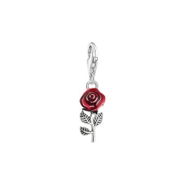 COLGANTE DE MUJER THOMAS SABO CHARM DE ROSA ROJA DE PLATA REF. 207666410