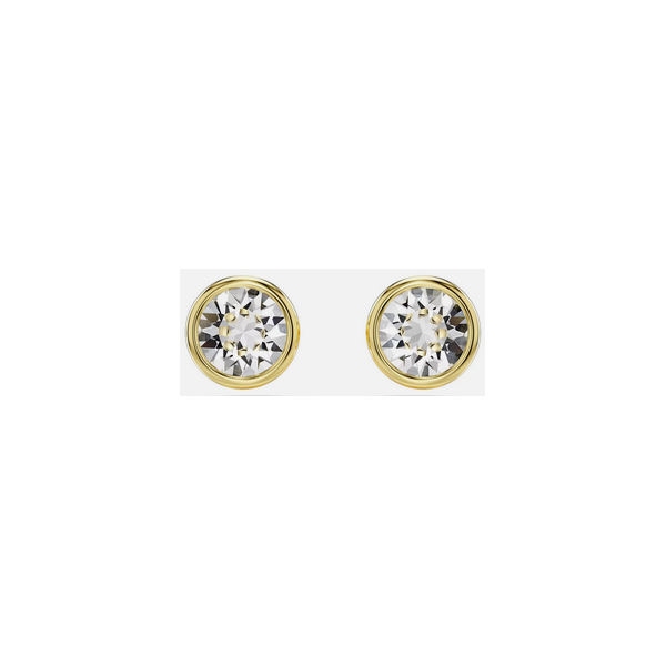 Pendientes de botón Swarovski Imber Talla redonda, Blancos, Baño tono oro Ref: 5681552