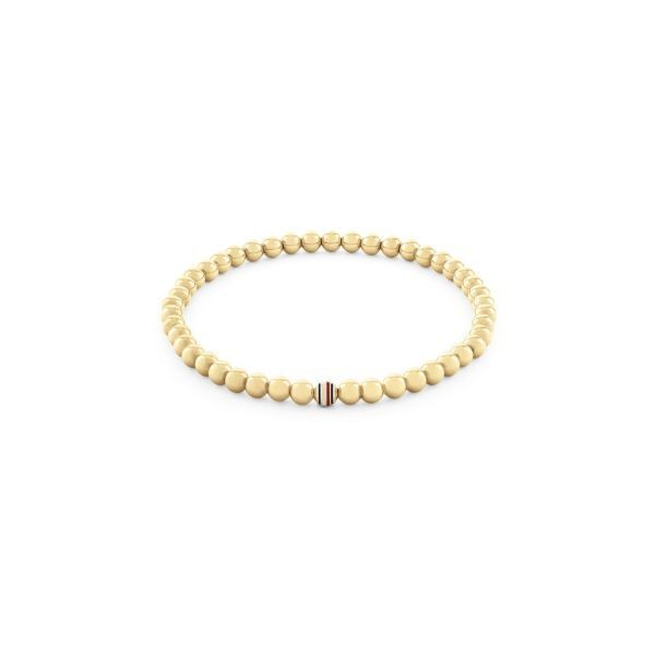 Pulsera Tommy Hilfiger Mujer Bolitas Acero Baño Oro y Bandera Logo Ref: 2780938