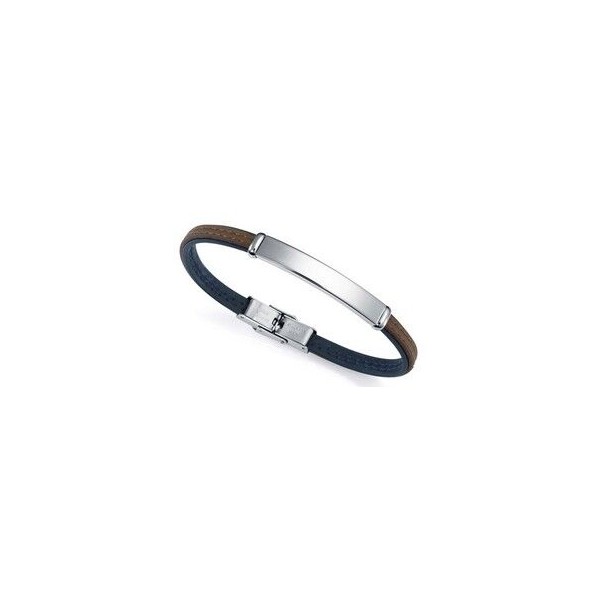 Pulsera Viceroy Fashion Eco Acero Reciclado y Piel Marrón y Azul Vegana Ref :75344P01011