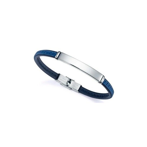 Pulsera Viceroy Eco de acero reciclado con correa vegana negra y azul Ref:75344P01013