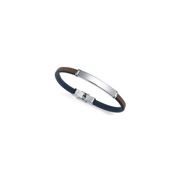 Pulsera Viceroy Fashion Eco Acero REciclado y Piel Marrón y Azul Vegana Ref:75344P01011