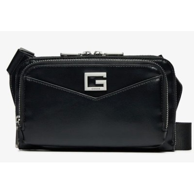Bandolera Guess Hombre Siena Flat Bumbag Zip Around Black Ref: HMSISSP5114-BLA