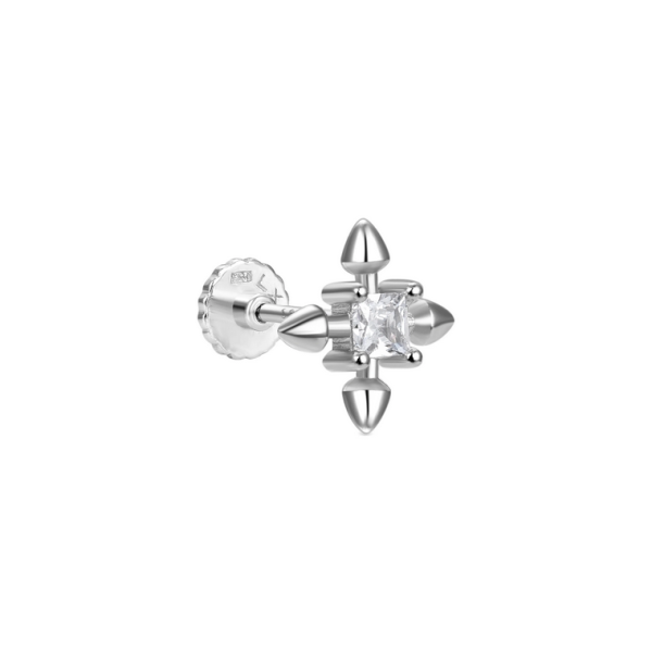 Piercing Luxenter Elrak Plata De Ley Con Circonita Acabada En Rodio Ref: PIR2050000