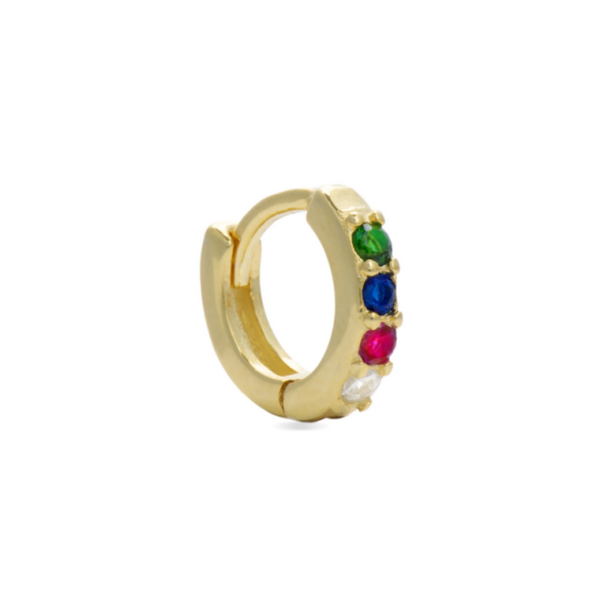 Piercing Luxenter Zule Plata De Ley Con Circonita Multicolor Acabado En Oro Amarillo 18K Ref: EH610Y2000